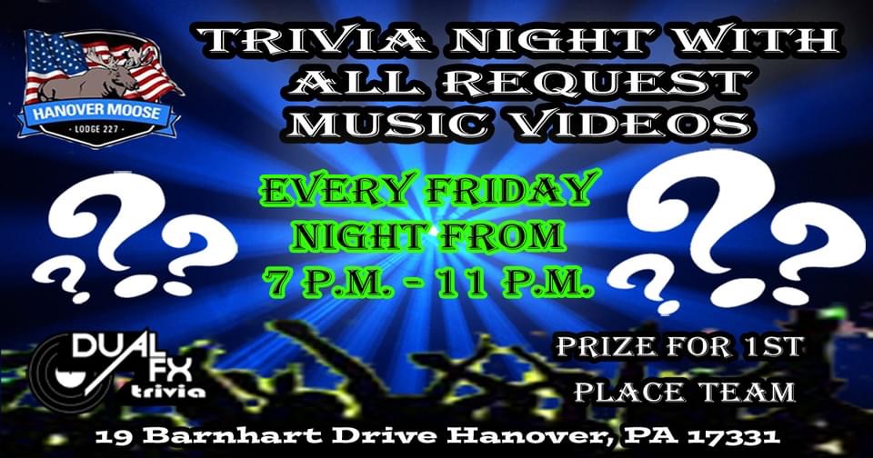Dual FX Friday starting at 7PM Trivia and Dance Party